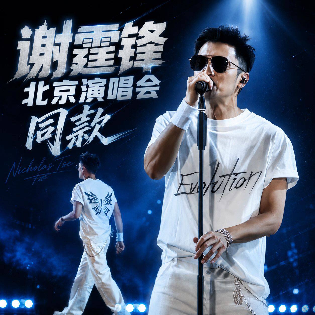 2026谢霆锋北京演唱会烫钻白色T恤深圳应援周边衣服纯棉长袖短袖