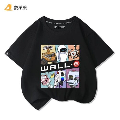 WALLE机器人瓦力总动员电影伊娃周边短袖t恤衫男女儿童衣服半袖