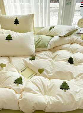 ina卡通少女心全棉水洗棉四件套儿童男孩纯棉柔软被套床笠三件套