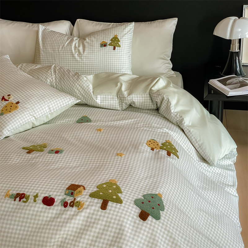 ins可爱100支全棉长绒棉四件套