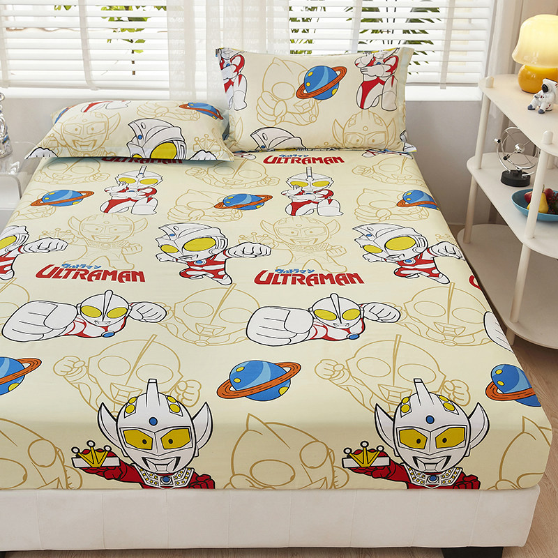 卡通儿童奥特曼全棉床笠单件男孩防滑床垫套纯棉床单床垫保护床罩