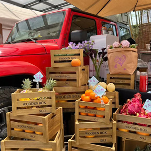 复古实木木箱储物箱超市陈列道具木条箱长方形木架大号木板箱定制