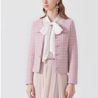 小香风女士粗花呢短外套春秋季2024新款高级感气质小个子上衣秋冬