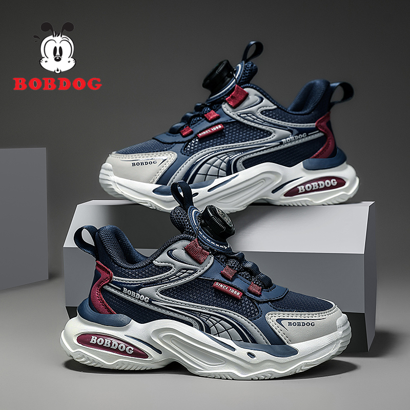 巴布豆男童鞋子春秋季2025新款中大童男孩跑步鞋老爹鞋儿童运动鞋