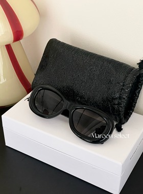 「Maroon」现货 Courreges Rave 复古椭圆猫眼太阳眼镜/墨镜