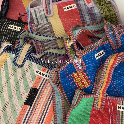 Namai拼接古布环保单肩帆布包