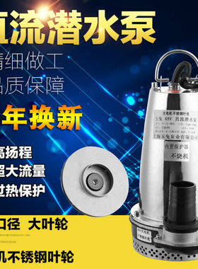 玉兔2寸款12v24v36v48v60v72v96v直流电瓶车潜水泵大流量灌溉农用