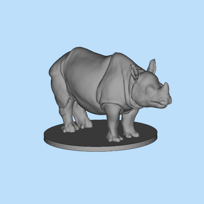 带底座犀牛动物模型01220921 stl格式三维图纸