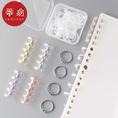 活页圈D1pq801 订圈单词卡封 活页环扣字卡塑料打孔器圈铁环扣装