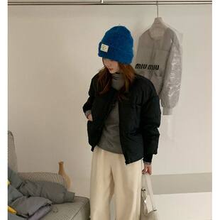 韩系新款无领领面包服女款韩版小个子加厚服冬装外套棉服棉衣外套