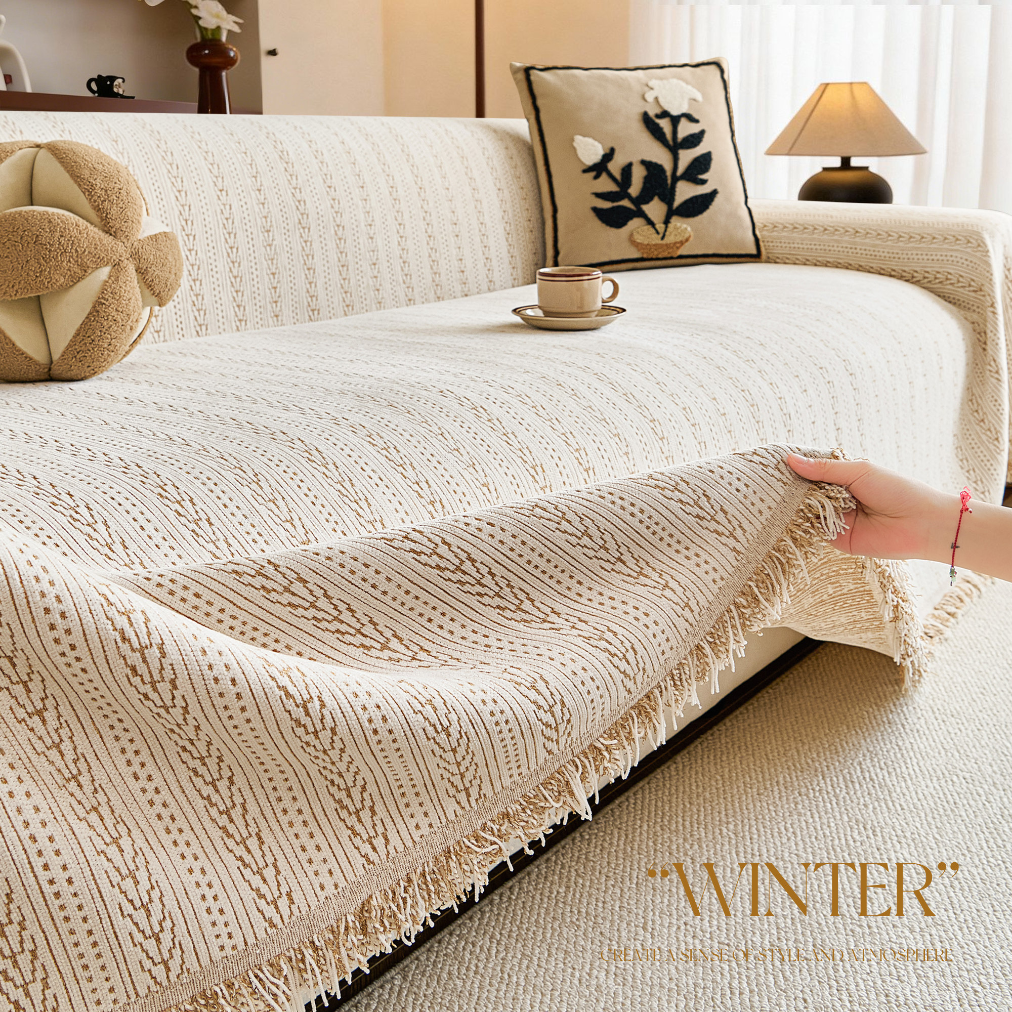 中古风沙发巾一整张全盖2026新款四季通用沙发盖布巾防猫抓盖毯巾,居家布艺,沙发套,淘宝优惠券,粉丝福利购,淘宝优惠卷