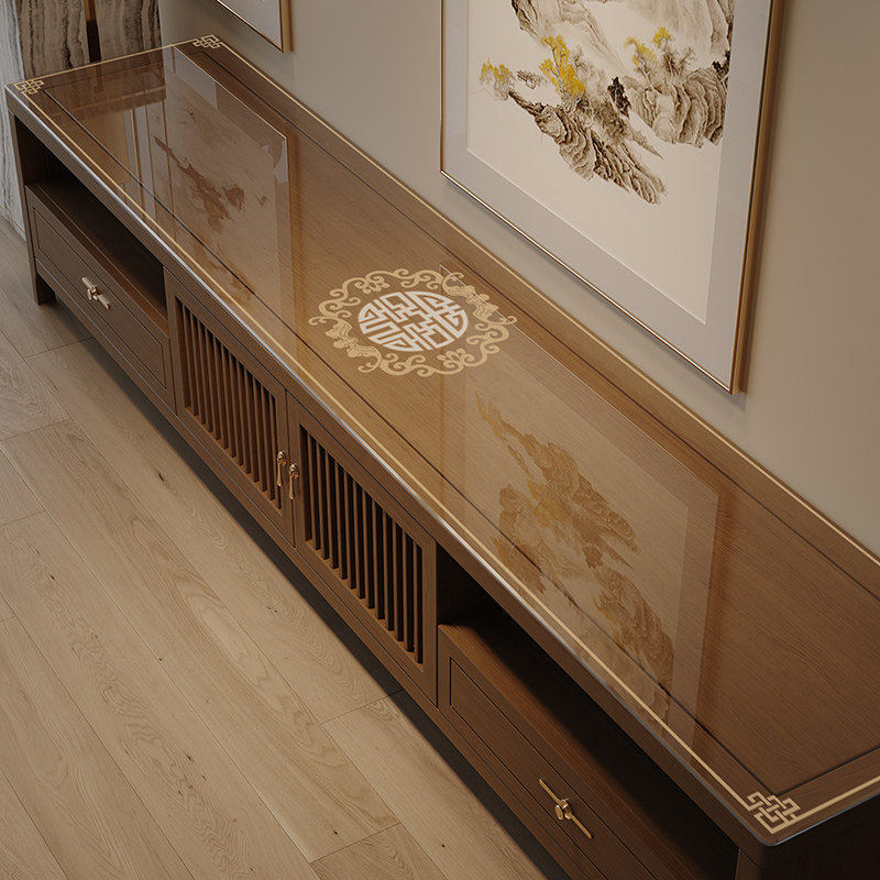 新中式pvc透明电视柜桌布防尘软玻璃桌垫茶几餐边柜垫鞋柜台面垫,居家布艺,桌布,淘宝优惠券,粉丝福利购,淘宝优惠卷