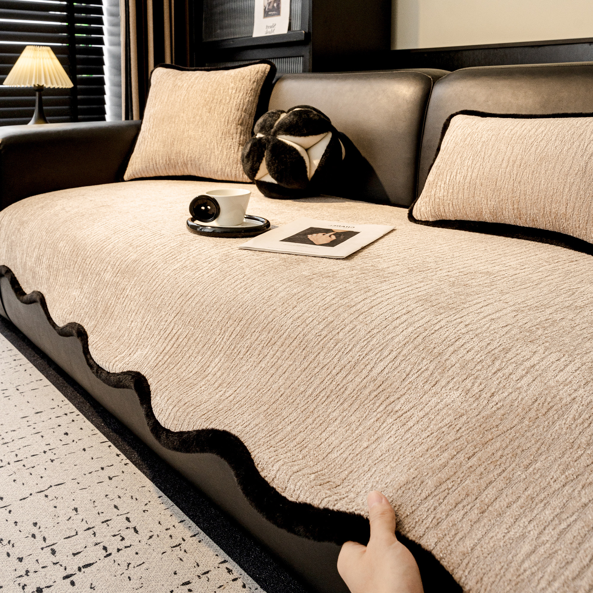 【皮沙发坐垫】雪尼尔四季通用垫