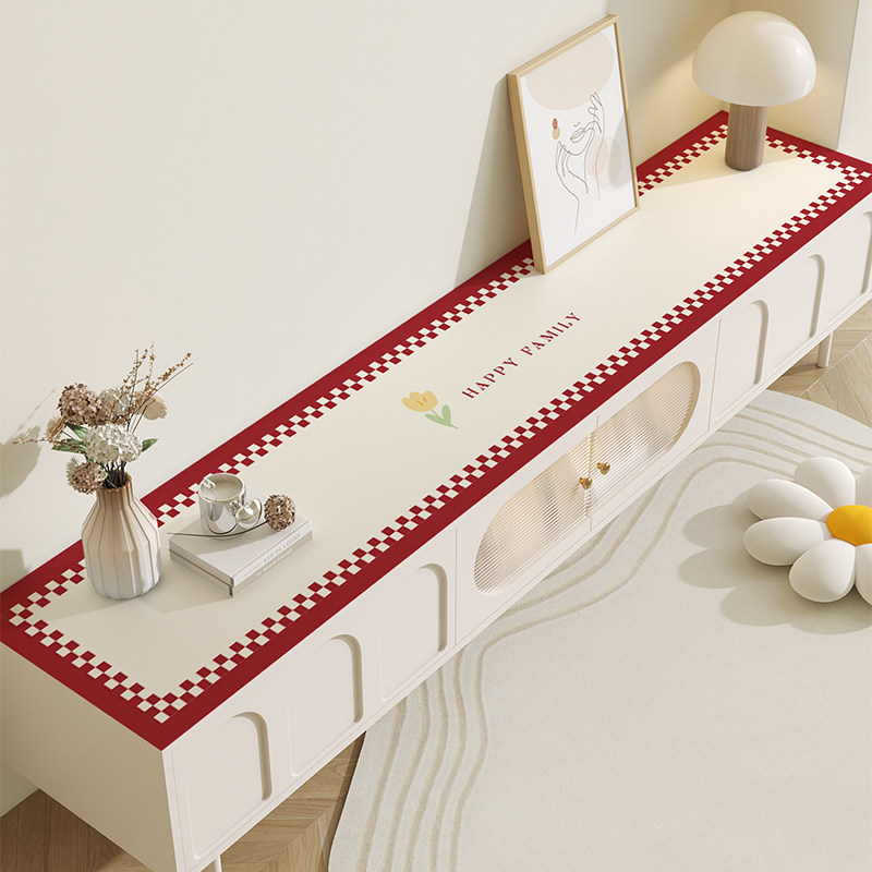 新年氛围感红色电视柜垫！！