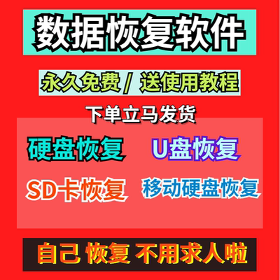 电脑硬盘软件U盘误删除格式化sd卡视频照片文件修复数据恢复