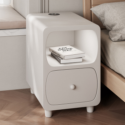 床头柜卧室迷你超窄柜子极窄置物架出租屋小型极窄带灯实木床边柜