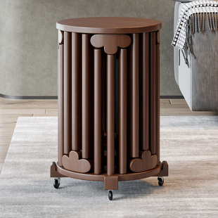 现代吃饭登子餐桌凳实木圆凳子茶几家用可叠放凳原木新中式叠叠乐