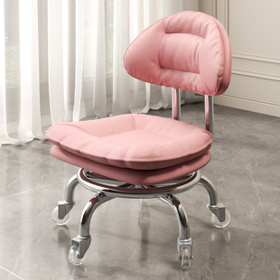 万向轮小凳子滑轮矮凳家用换鞋凳带娃神器儿童带轮板凳靠背椅