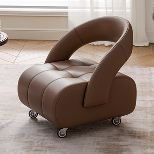 沙发凳靠背椅子意大利万向轮客厅家用小凳子高级感滑轮静音小板凳