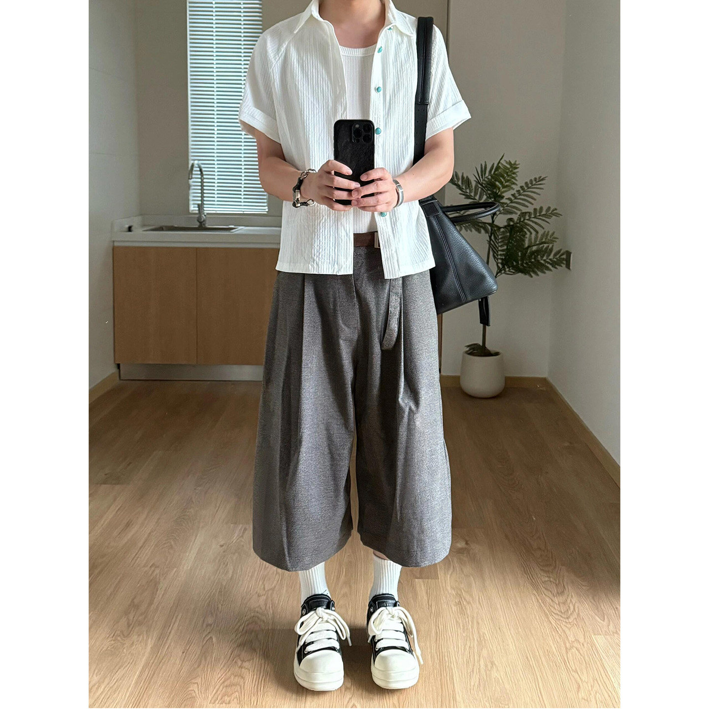 海洋之泪短袖衬衫男夏薄款绿松石图片