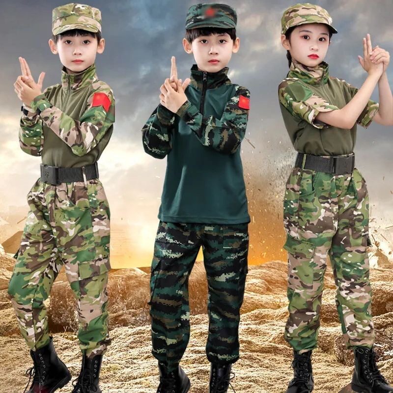 儿童夏令营蛙服套装男作训服短袖特种兵训练服女表演军装风演出服