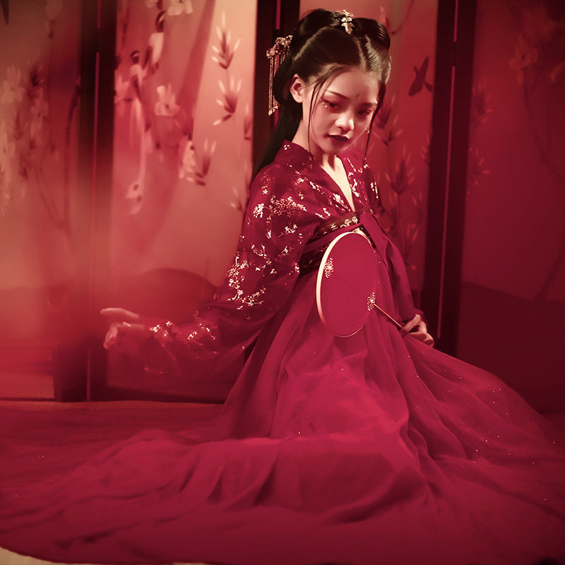 尖妃【醉唐风】新款汉服女齐胸襦裙仙对襟烫金日常清新淡雅汉服