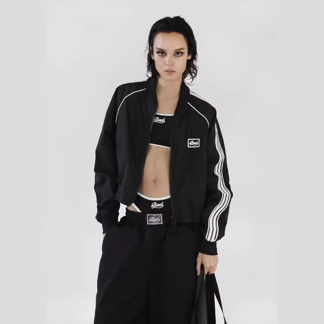badblood棒球服春秋新款美式复古短外套刺绣拉链男友风夹克女