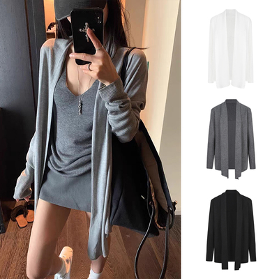 MosesQueen魔西女王RO纸片人针织开衫中长款慵懒风防晒空调开衫