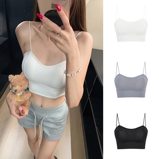 MosesQueen魔西女王冰丝美背内衣吊带女加厚胸垫可拆卸打底背心