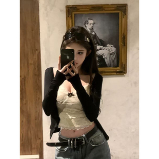 MosesQueen魔西女王性感白色蕾丝吊带美背带胸垫法式气质打底背心