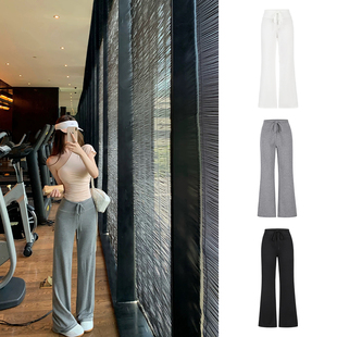 MosesQueen魔西女王深灰色宽松薄款长裤女夏季垂感拖地阔腿裤子