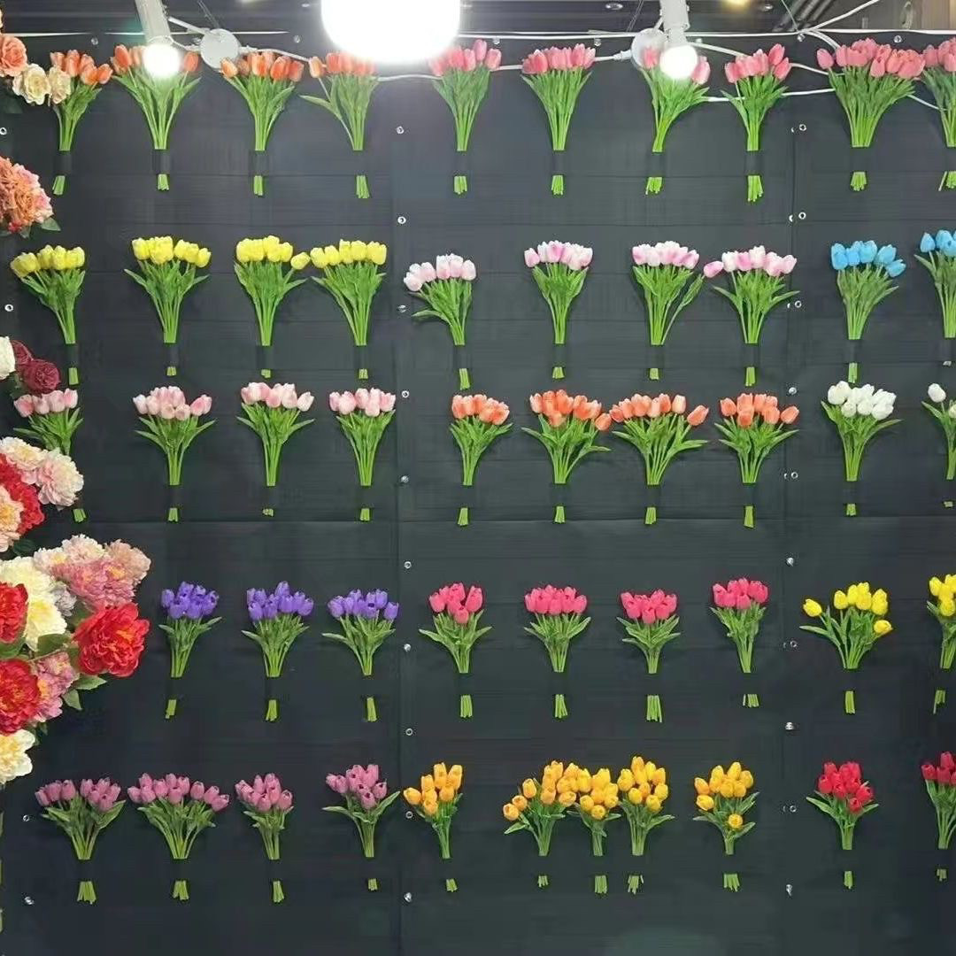 新款展会仿真花架毛毡无纺插花多层布小饰品手饰收纳墙壁挂袋摆设