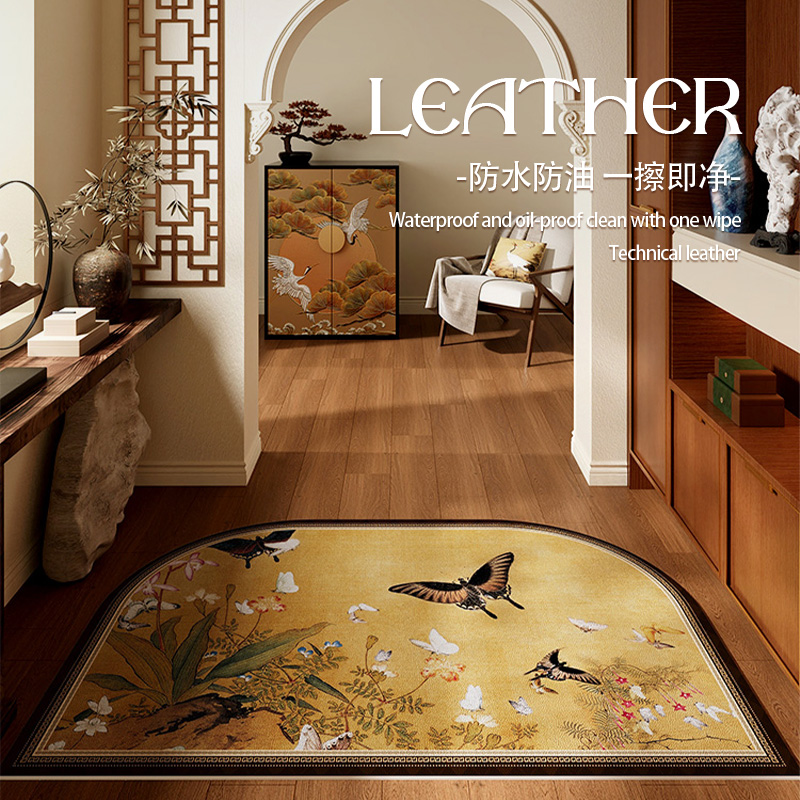 情更浓中古风格子家用蹭脚地垫