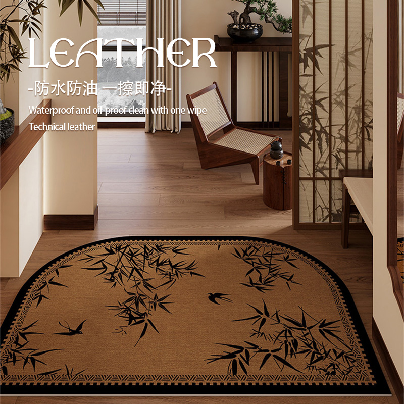 情更浓中古风格子家用蹭脚地垫