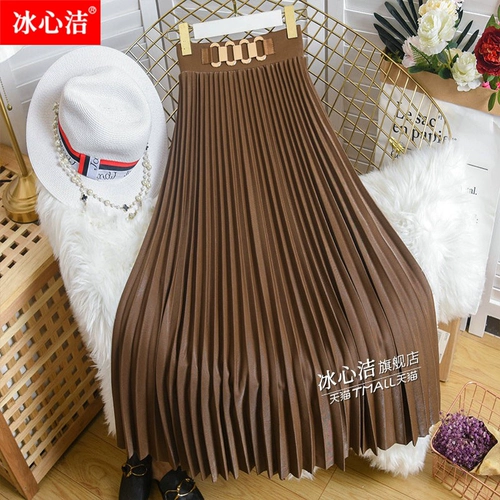 Сверхдлинная демисезонная длинная длинная юбка, плиссированная юбка, коллекция 2022, высокая талия