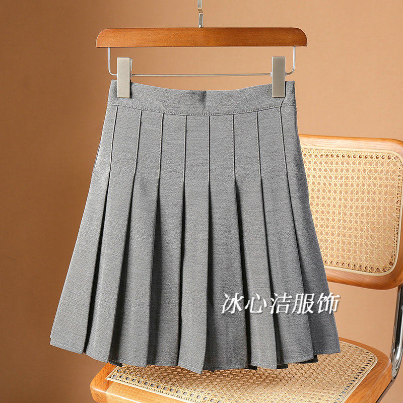 高腰黑色百褶裙西装短裙半身裙女夏季新款小个子百搭裙子A字半裙