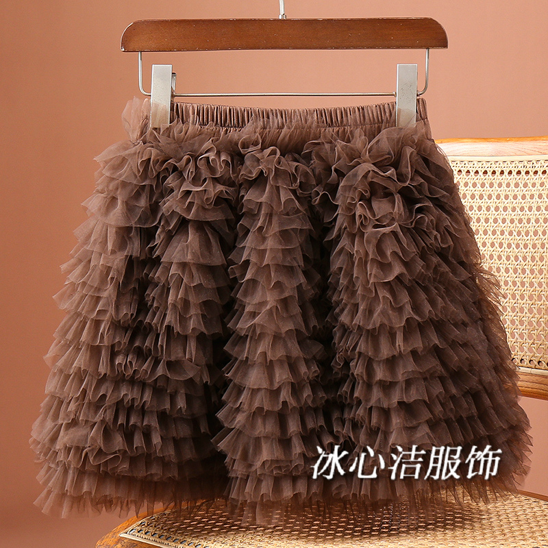 美式辣妹性感网纱拼接半身裙