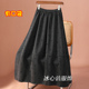 超好看暗花复古加厚毛呢半身裙女秋冬长裙子长款 冬季 新款 伞裙冬裙