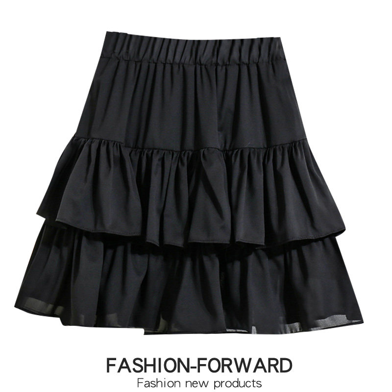 春夏新款白色荷叶边蛋糕短裙蛋糕半身裙女2026小个子蓬蓬裙子半裙