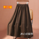 冬天复古碎花加厚毛呢a字大摆半身裙女秋冬新款 长款 伞裙冬裙半裙