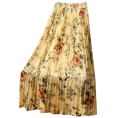 碎花雪纺百褶裙半身裙