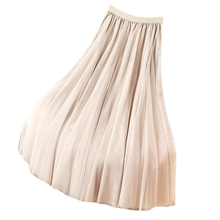 秋冬高级感大摆纱裙半身裙女2025新款小个子裙子白色网纱半裙长裙