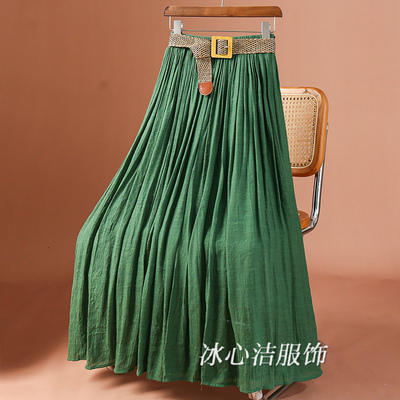 国风复古长款大摆半身裙