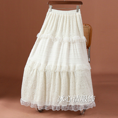 设计感蓬蓬裙蕾丝半身裙