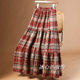 冬季 复古红色格子加厚毛呢蛋糕裙半身裙女秋冬2025新款 冬裙长裙子