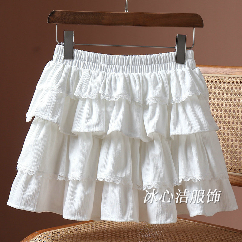 秋冬高腰显瘦层层丝绒蛋糕短裙半身裙女2025小个子裙子伞裙半裙