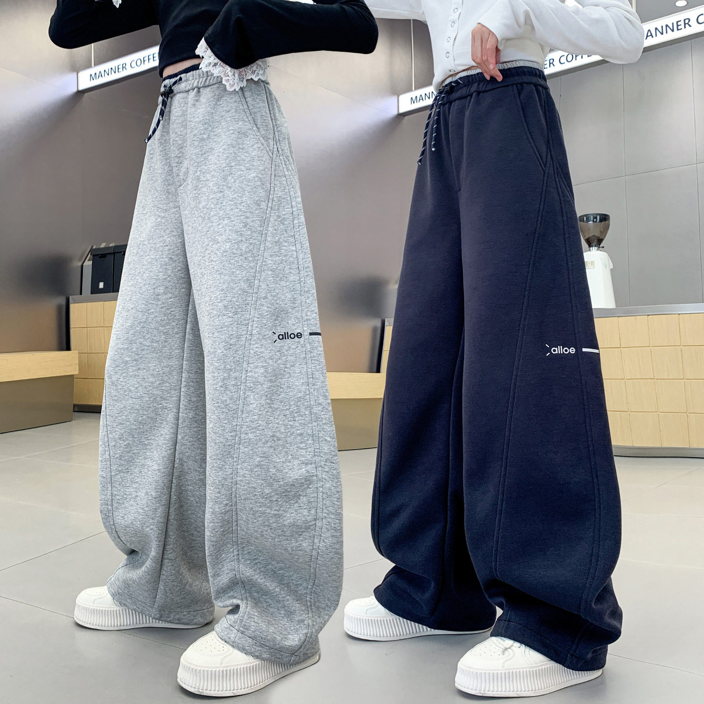 女童运动长裤秋装初中生春秋季裤子2025新款儿童直筒阔腿裤女大童