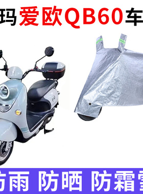 适用爱玛爱欧QB60电动车防晒车衣防尘防风车套防水遮阳遮雨保护套