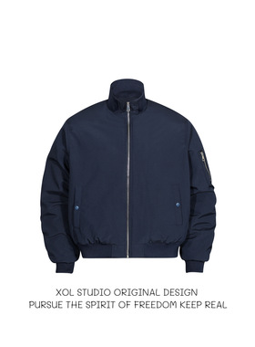 XOL 美式廓形MA1飞行棉衣夹克男女设计感bomber加厚保暖棉服外套