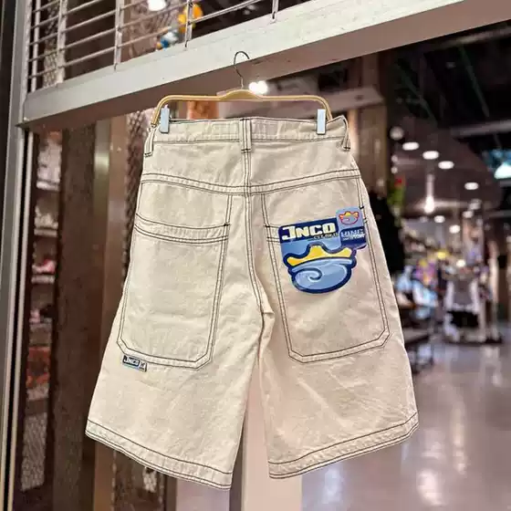JNCO Harajuku blue conch pattern cropped jeans 2024 new rare